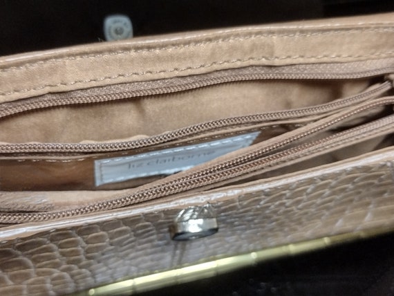 Liz Claiborne Small Handbag Light Brown Faux Croc… - image 3
