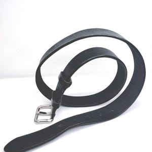 Calvin Klein Black Genuine Leather Belt Unisex Metal Signed Buckle Stylish Dress Office Accessory Gifts Collectibles