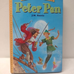 Collectible Library Book Treasury of Illustrated Classics PETER PAN J.M. Barrie Hardcover Children Library Story Hardcover Gift Present