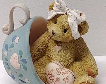 Vintage Enesco Cherished Teddies Figurine: Margaret, A Cup Full Of Love