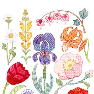 Flower Study Watercolor Signed Archival Print // 9 x 12 Size // 11 x 14 Size // 11 x 14 Matted Size // Plant Art