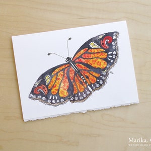 Monarch Butterfly Watercolor Card // Insect Greeting Card // 5 x 7 Size // Art Print