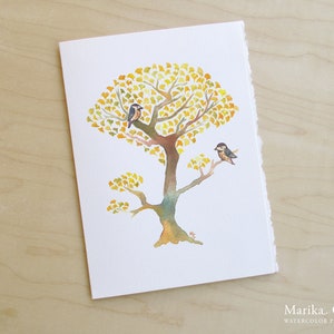 Ginkgo Tree Watercolor Card // Plant Greeting Card // 5 x 7 Size // Art Print