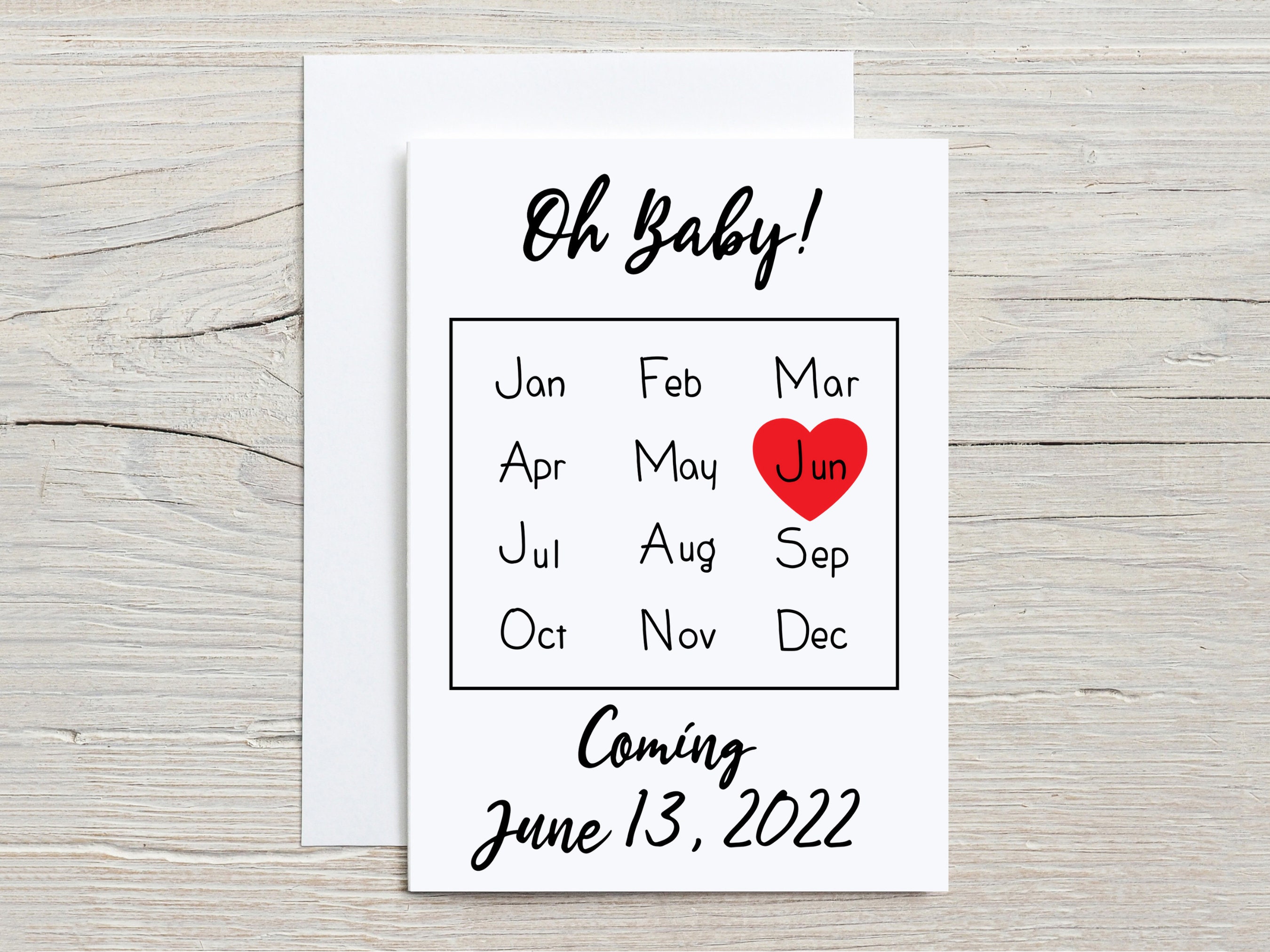 Biglietto Auguri In Legno Per Annuncio Gravidanza - Con Busta, Idea Regalo Per Nonni - Foto 2