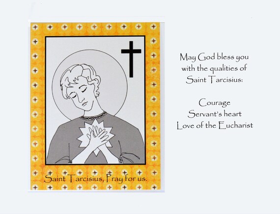Carte De Confirmation Saint Tarcisius Patron Saint Catholic Etsy