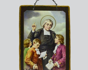 St. John Baptist de la Salle Mini Icon/ la Salle Confirmation Saint/ Patron Saint Educators/St. John Baptist Holy Card/Catholic Confirmation