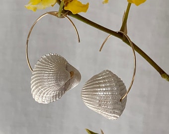 SHERI ark shell hoop earrings