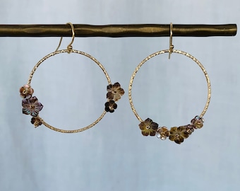 LEI flower hoop earrings - medium