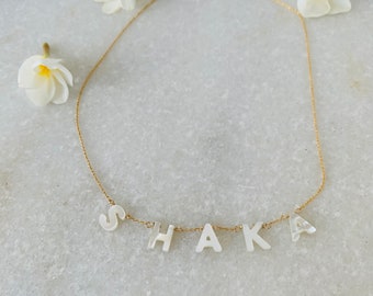 SHAKA mother of pearl layering necklace