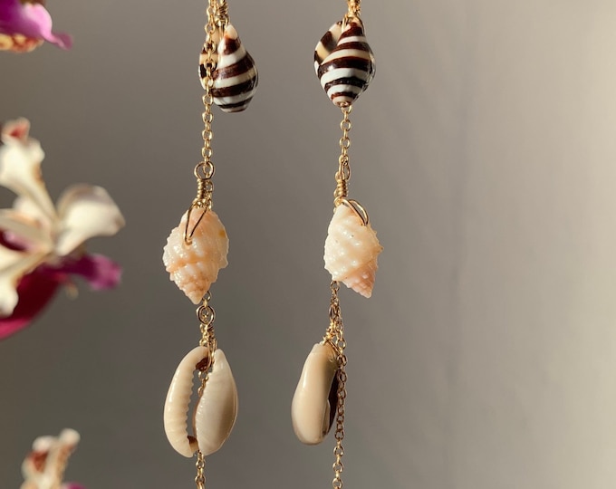 INEZ dangling summer essential shell earrings