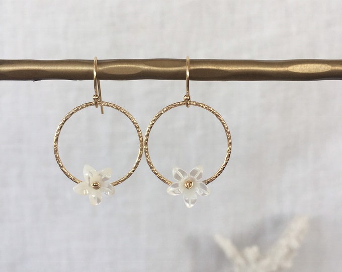 PLUMERIA mini hoop earrings