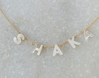 SHAKA mother of pearl layering necklace