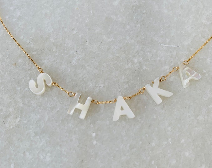 SHAKA mother of pearl layering necklace