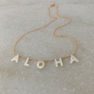 ALOHA mother of pearl layering necklace - 14K gold filled