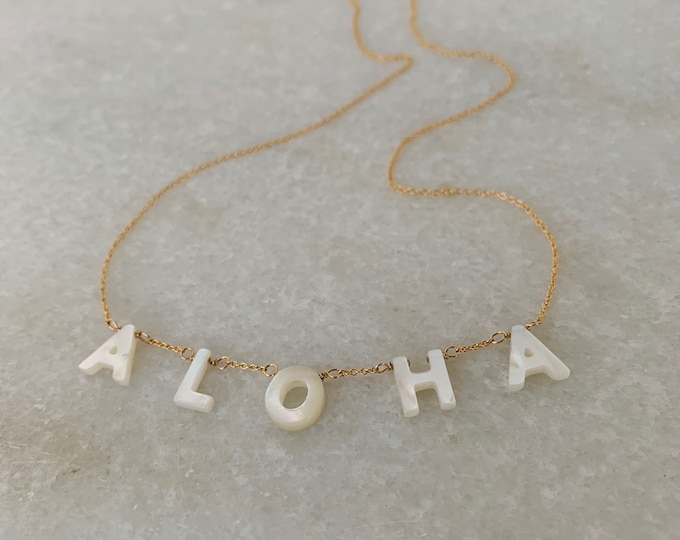 ALOHA mother of pearl layering necklace - 14K gold filled