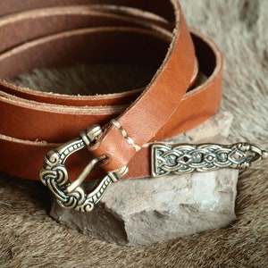 Viking Belt with Buckle and Belt End in Borre Style