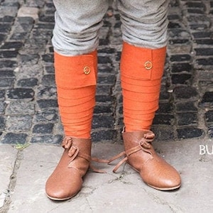 Medieval Leg Wraps - Wool Winingas - Orange