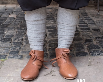 Medieval Leg Wraps - Wool Winingas - Light Grey