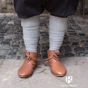 Medieval Leg Wraps - Wool Winingas - Light Grey