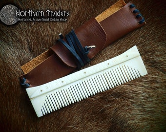 Viking Comb with Leather Case