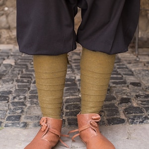 Medieval Leg Wraps - Wool Winingas - Autumn Green