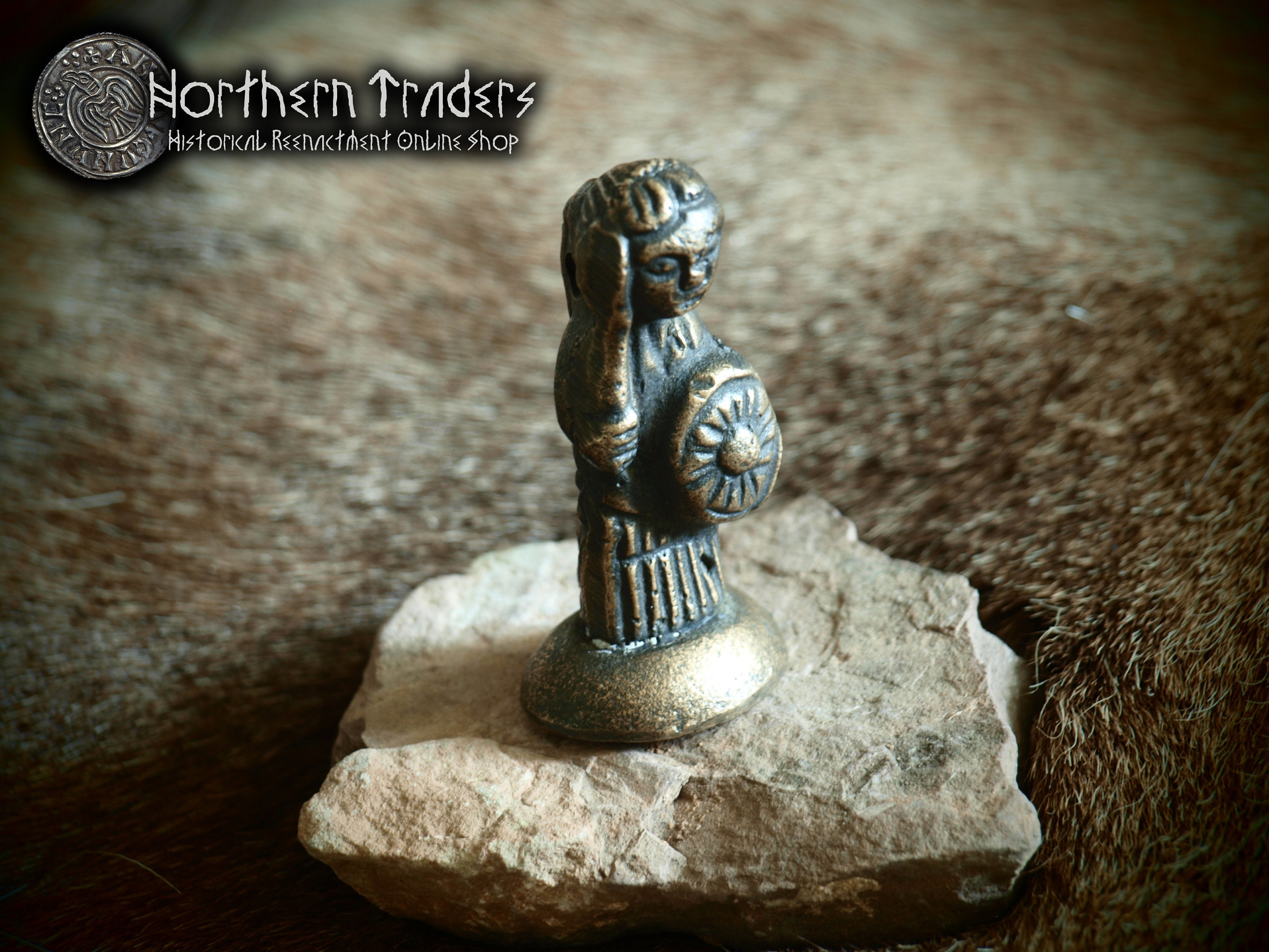 Figurine / Statuette de Freya Freyja en résine avec ses deux lynx