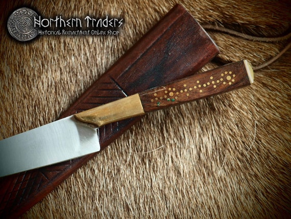 装飾された木製のハンドルを備えた豪華な中世のナイフ - Etsy 日本