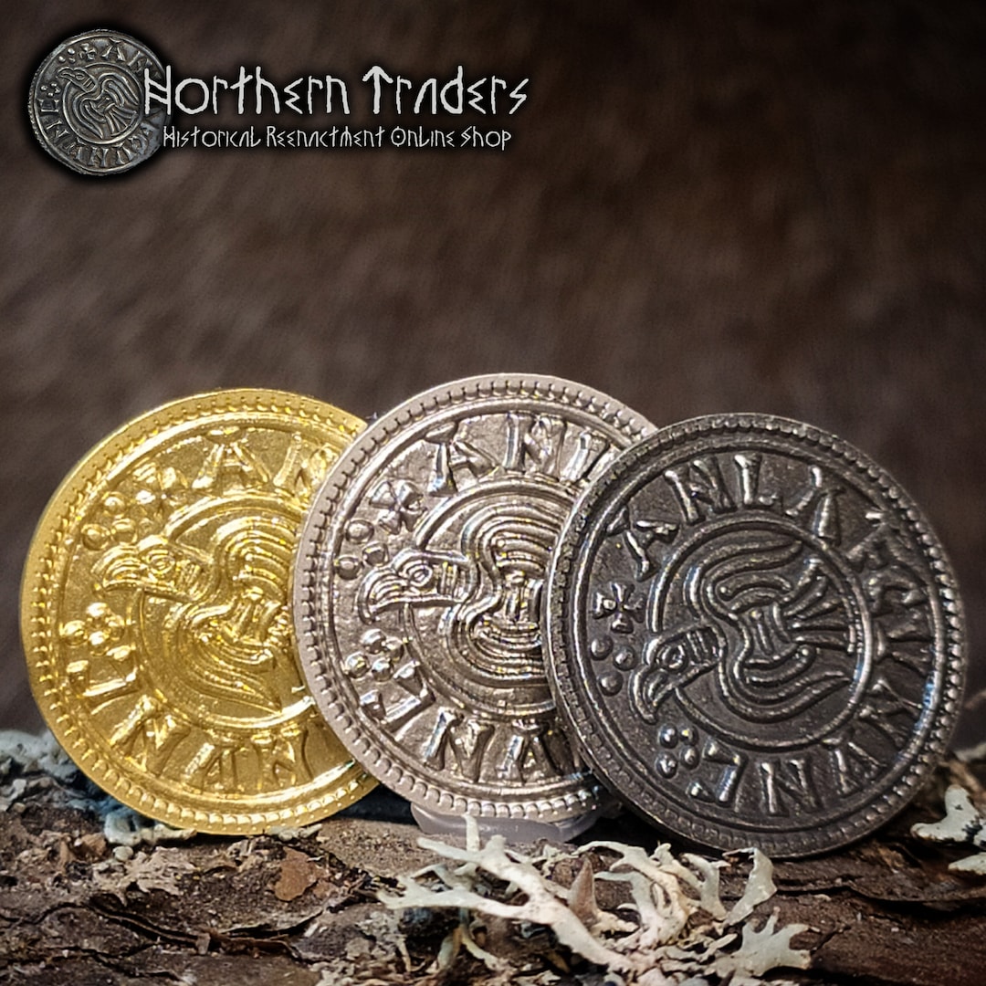 Raven Runes Coin Anlaf Guthfrithsson Raven Penny - Viking Coin - Etsy