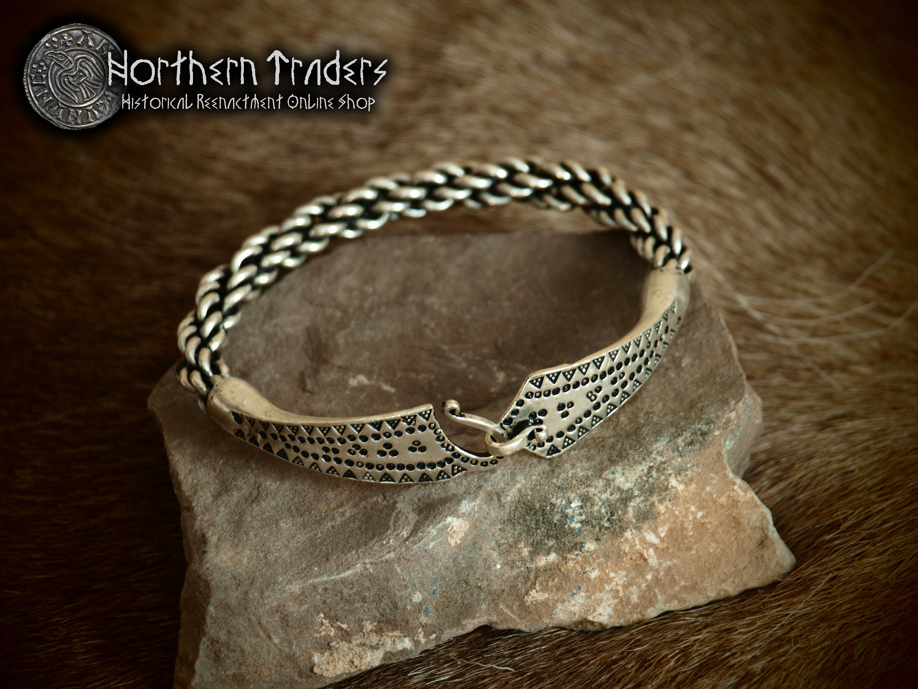 Antique Norse Viking Bracelet Dragon Heads