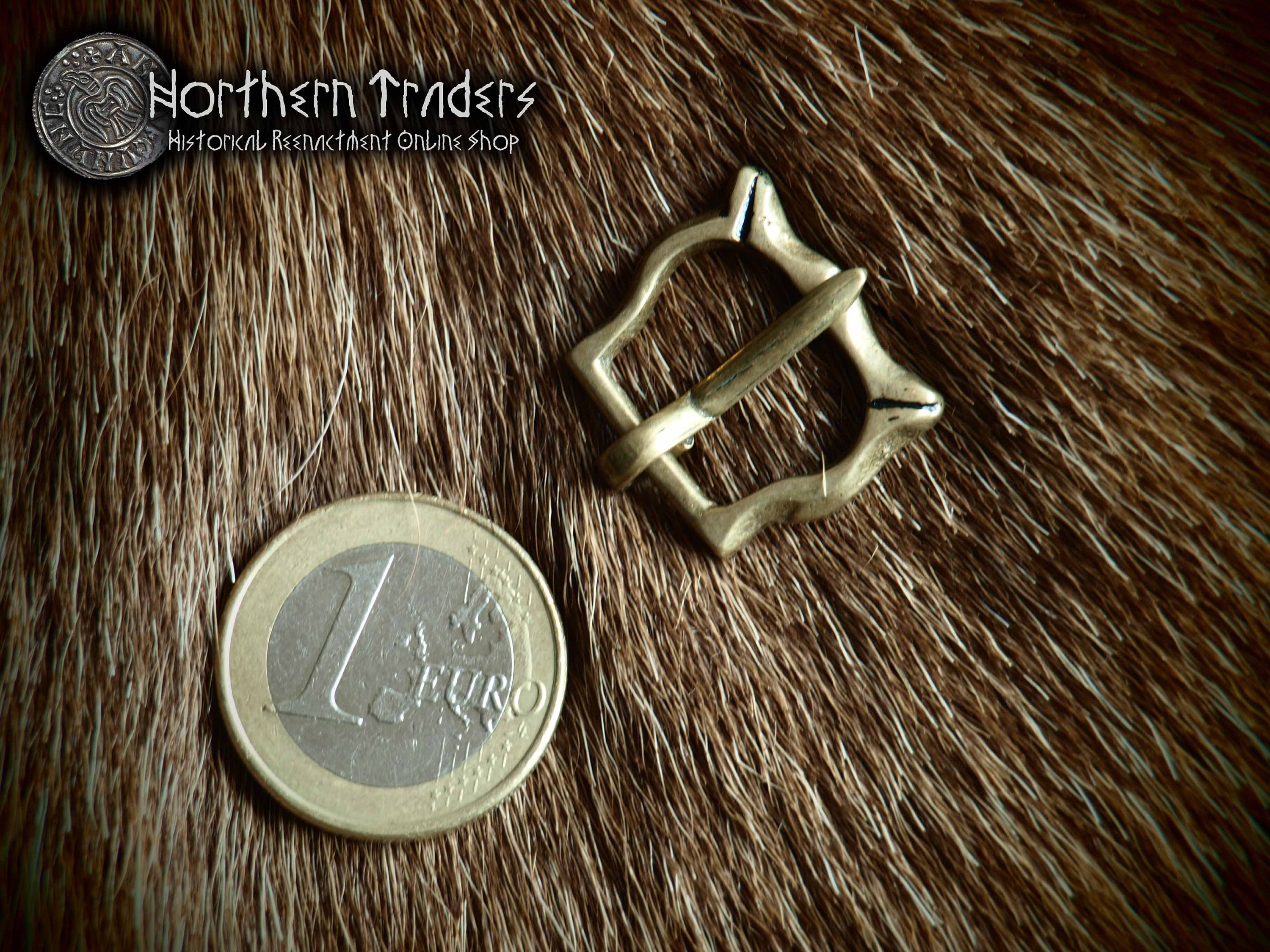 Boucle De Ceinture Gothique Moyen Âge - Motif Lys En Argent Ancien - 8x7,5 Cm