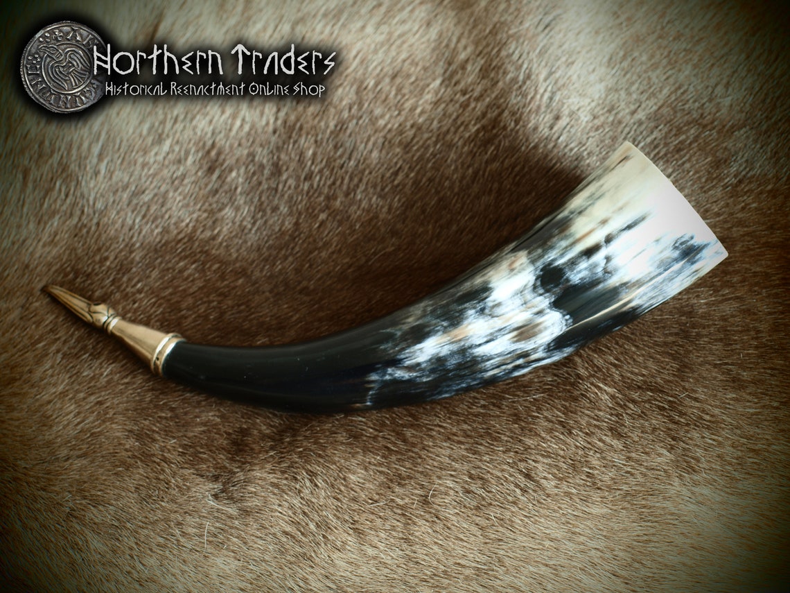 Decorated Drinking Horn Etsy