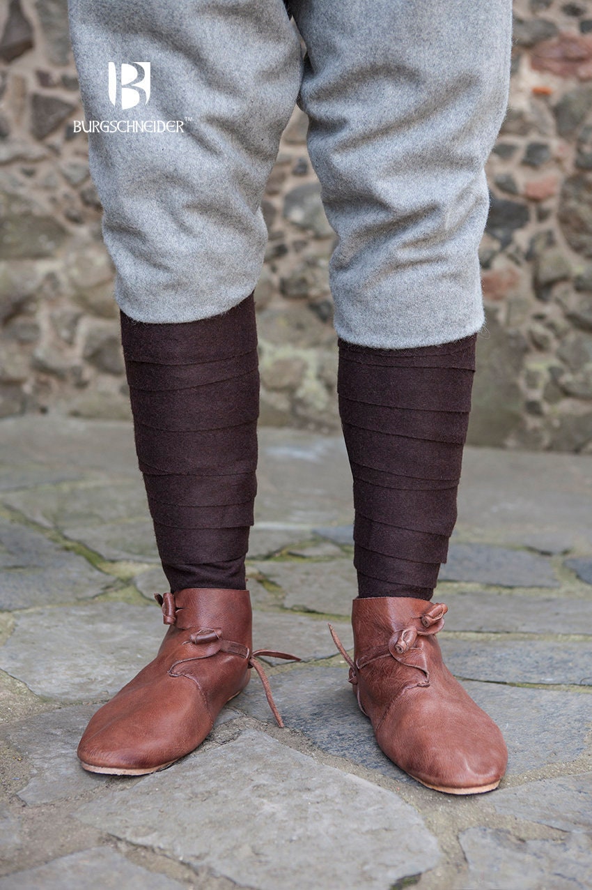 Medieval Leg Wraps Wool Winingas Dark Brown | Etsy