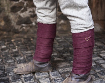 Medieval Leg Wraps - Wool Winingas - Red