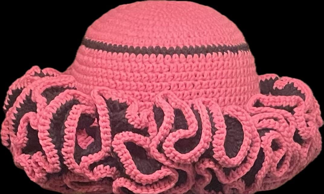 Handmade unique colorful slouchy beret style warm ruffle hat Premium Slouchy Beret/hand Crochet Bohemian Beret/luxury  main image 3