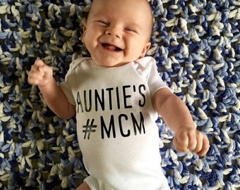 Baby Boy Onesie, Baby Boy Outfit, Newborn Onesie, Boys Clothes, Mom's #MCM Man Crush Monday, AUNTIE's MCM Instagram, Hashtag Bodysuit,