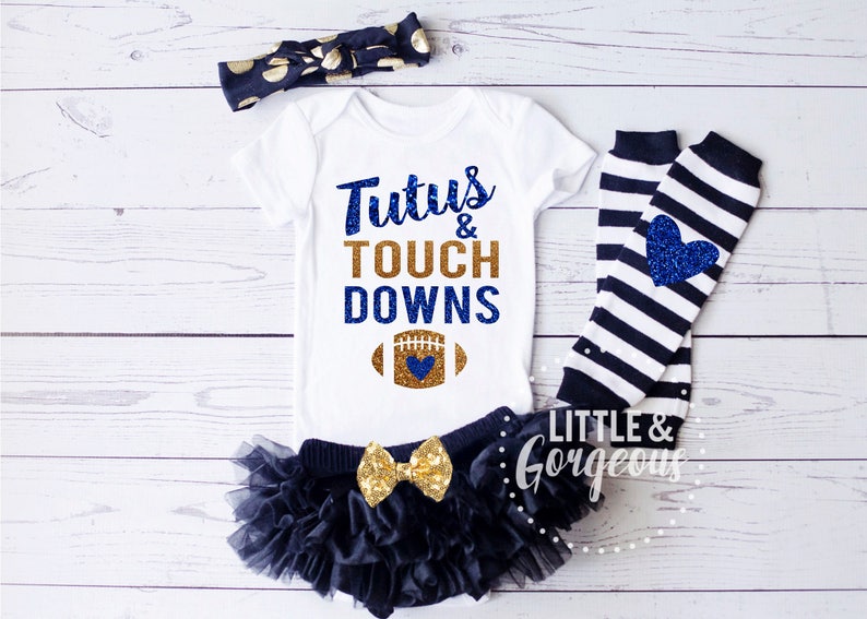 Girls Football Onesie Baby Girl Football Onesie Football Outfit Tutus Touchdowns Onesie Thanksgiving Outfit Halloween Pumpkin Spice