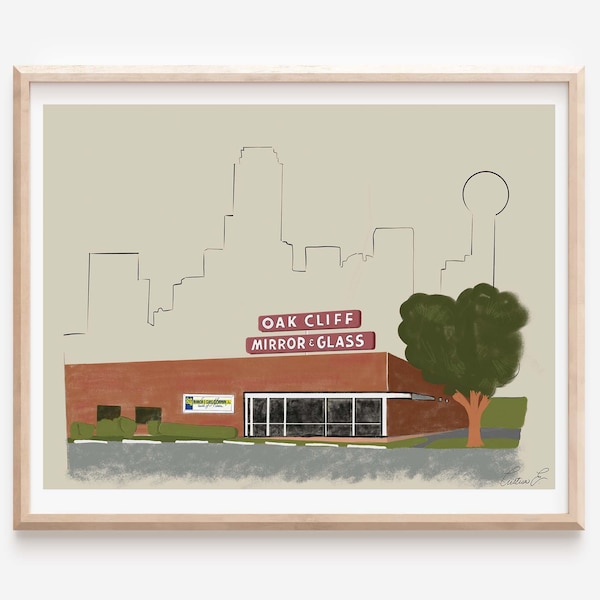 Oak Cliff Art Print | Dallas Art | Oak Cliff Bishop Arts Dallas Texas | Dallas Poster | Oak Cliff Mirror and Glass