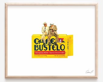 Printable Bustelo Coffee Art Print | Printable Miami Wall Art | Coffee Art |  Downloadable Latina Poster | Bustelo Café | Digital Download