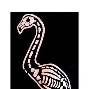 Flamingo Skeleton Print Etsy Flamingo key chain machine embroidery design