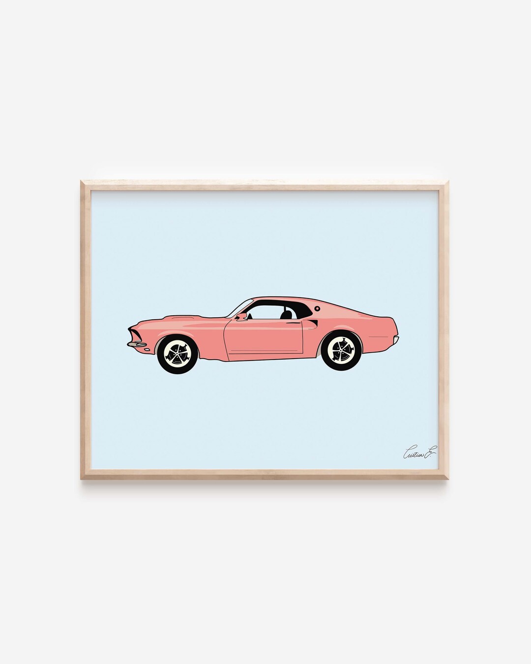 Printable Mustang Car Art Print Downloadable Car at Ford Muscle Car ...