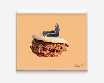Arepera Art Print | Venezuelan Arepa Art | Aprepas Art | Arepa | Vintage Collage Art | Vintage Art | Vintage Art | Hispanic Latina Art