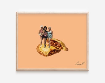 Digital Señoras Empanadas Art Print | Cuban Food Art | Miami Art | Empanada Art | Latin Food  | Collage Print | Hispanic Art | Latina Art