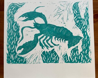 Aqua Lobster Art Print