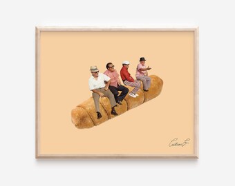 Digital Viejos sobre un Tequeño Art Print | Tequeño Art | Miami Art | Cafe Art | Vintage Collage Art | Vintage Imagery Art | Vintage Art