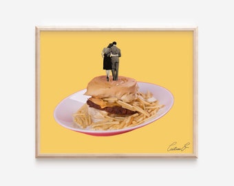 Papitas Papi Print | Cuban Food Art | Miami Art | Congri Rice | Latin Food  | Collage Print | Hispanic Art | Latina Art