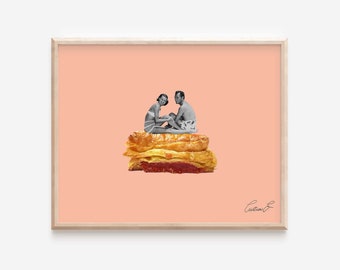 Digital Pastelito Partner Print | Cuban Food Art | Miami Art | Pastry Art | Cuban Pastry Food | Collage Print | Hispanic Art | Latina Art