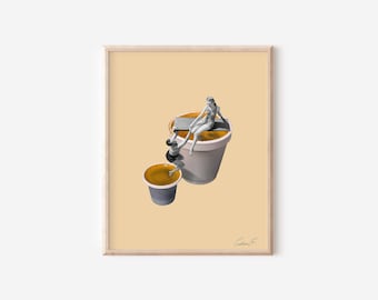 Espumita Esposo Art Print | Cafecito Art | Miami Art | Coffee | Cafe Art | Vintage Collage Art | Vintage Imagery Art | Vintage Art