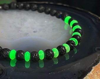 Uranium glas armband fluorescerende UV reactieve meteoriet thema rave party nachtclub muziek festival blacklight glow sieraden accessoire