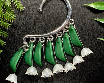 Pendiente trepador tipo aro con forma de lirio de los valles - Sin perforación