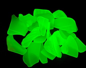 22 oz Uranium Vaseline Sea Glass for Crafting Large Pieces for wire wrap, kiln fusing, mosiac, jewelry making, fairy garden